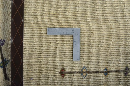 Close-up detail of New Persian Gabbeh rug from Iran / Persia showing Wool weave