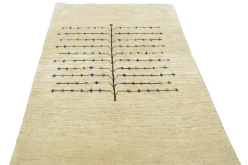 Surface texture of New Persian Gabbeh rug with natural Wool and intricate pattern