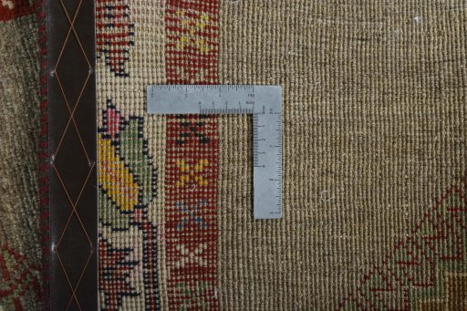 Close-up detail of 2000s Persian Gabbeh rug from Iran / Persia showing Wool weave