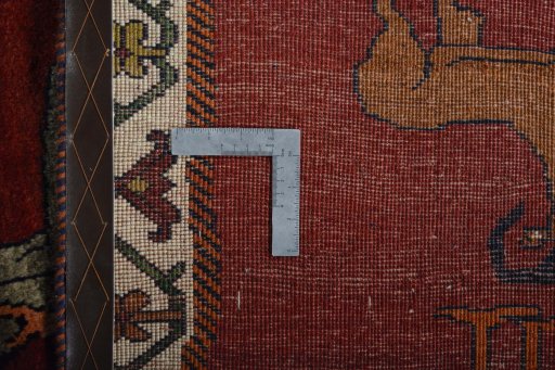 Close-up detail of 2000s Persian Gabbeh rug from Iran / Persia showing Wool weave