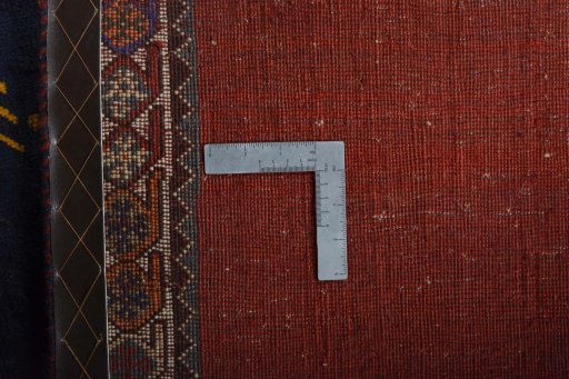 Close-up detail of 2000s Persian Gabbeh rug from Iran / Persia showing Wool weave
