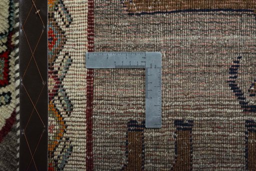 Close-up detail of 2000s Persian Gabbeh rug from Iran / Persia showing Wool weave