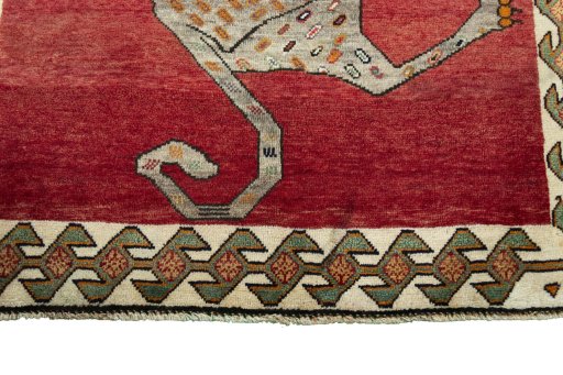 Central medallion detail of 2000s Persian Gabbeh rug from Iran / Persia