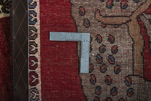 Close-up detail of 2000s Persian Gabbeh rug from Iran / Persia showing Wool weave