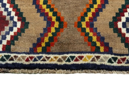 Central medallion detail of 2000s Persian Gabbeh rug from Iran / Persia