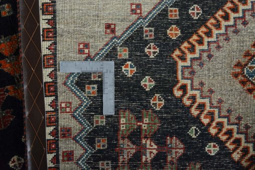 Close-up detail of 2000s Persian Gabbeh rug from Iran / Persia showing Wool weave