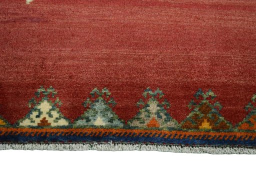 Central medallion detail of 2000s Persian Gabbeh rug from Iran / Persia