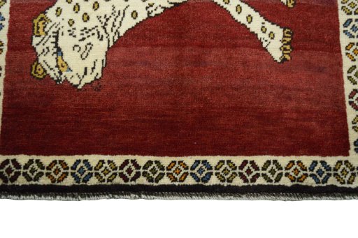 Central medallion detail of 2000s Persian Gabbeh rug from Iran / Persia
