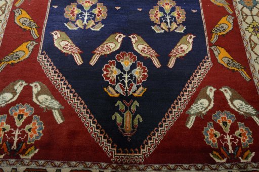 Central medallion detail of 2000s Persian Gabbeh rug from Iran / Persia