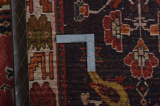Close-up detail of 2000s Persian Gabbeh rug from Iran / Persia showing Wool weave