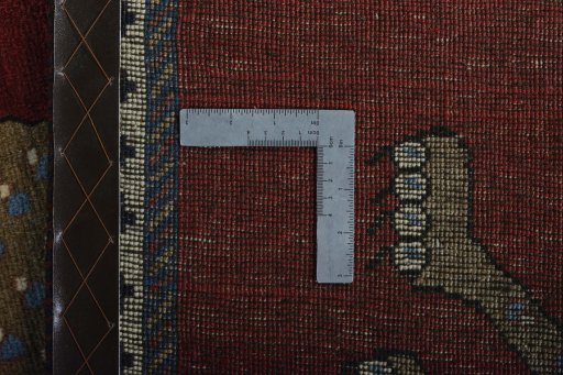 Close-up detail of 2000s Persian Gabbeh rug from Iran / Persia showing Wool weave