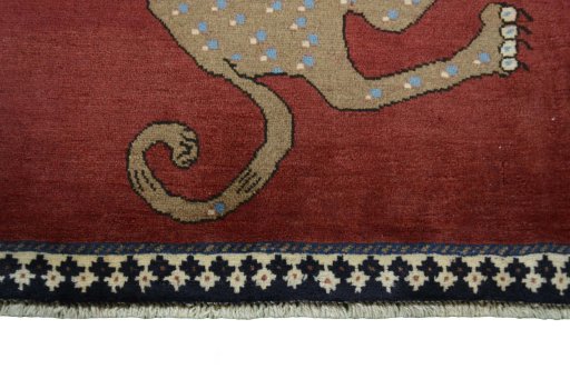 Central medallion detail of 2000s Persian Gabbeh rug from Iran / Persia