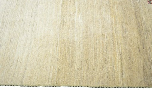 Close-up detail of New Persian Gabbeh rug from Iran / Persia showing Wool weave