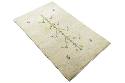 Close-up detail of New Persian Gabbeh rug from Iran / Persia showing Wool weave