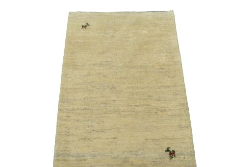 Surface texture of New Persian Gabbeh rug with natural Wool and intricate pattern