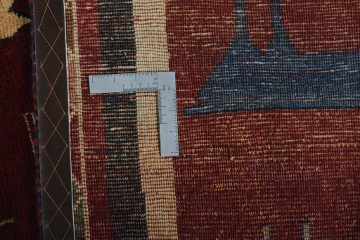 Close-up detail of 2000s Persian Gabbeh rug from Iran / Persia showing Wool weave