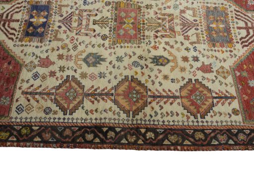 Close-up detail of 2000s Persian Gabbeh rug from Iran / Persia showing Wool weave