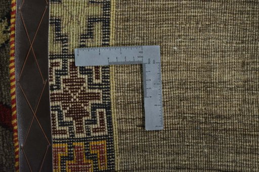 Close-up detail of 2000s Persian Gabbeh rug from Iran / Persia showing Wool weave