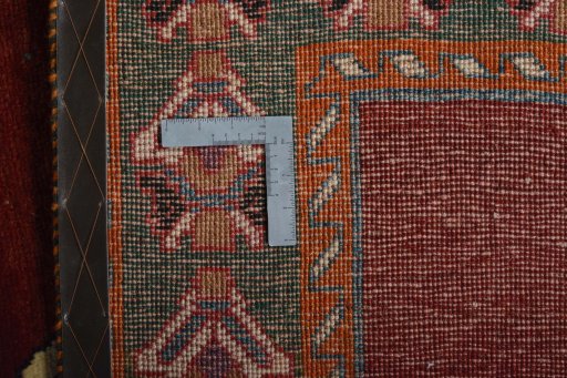 Close-up detail of 2000s Persian Gabbeh rug from Iran / Persia showing Wool weave