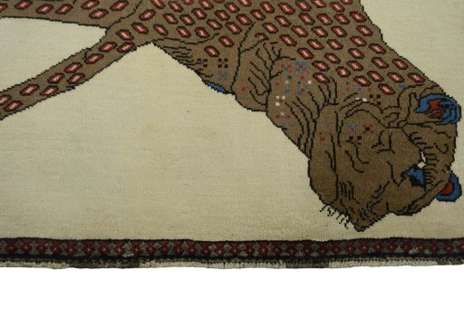 Central medallion detail of 2000s Persian Gabbeh rug from Iran / Persia