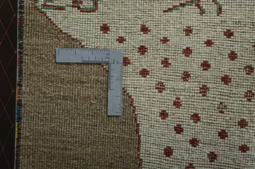 Close-up detail of 2000s Persian Gabbeh rug from Iran / Persia showing Wool weave