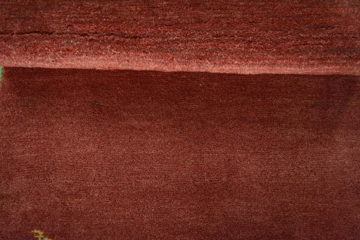 Full view of New Persian Gabbeh rug from Iran / Persia, 132 × 81 cm in Red tones
