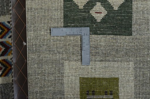 Close-up detail of New Persian Gabbeh rug from Iran / Persia showing Wool weave