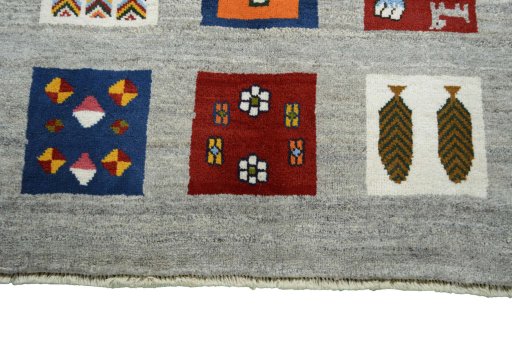 Central medallion detail of New Persian Gabbeh rug from Iran / Persia