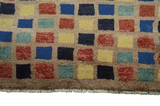 Central medallion detail of 2000s Persian Gabbeh rug from Iran / Persia