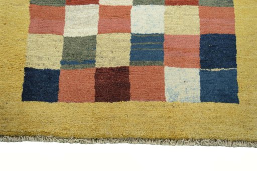 Central medallion detail of New Persian Gabbeh rug from Iran / Persia