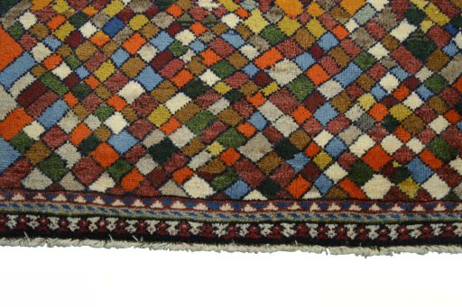 Central medallion detail of 2000s Persian Gabbeh rug from Iran / Persia