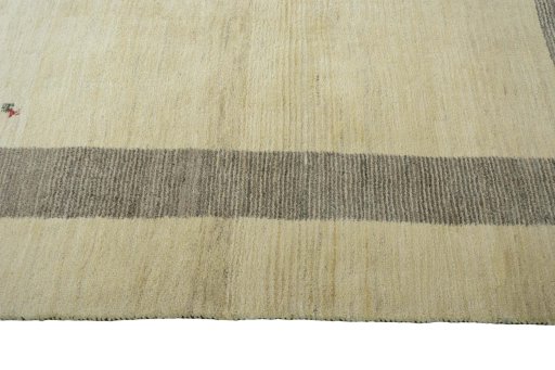 Close-up detail of New Persian Gabbeh rug from Iran / Persia showing Wool weave