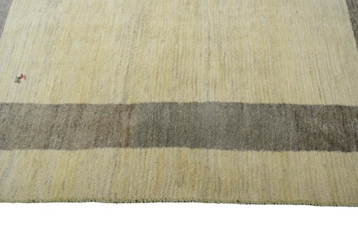 Close-up detail of New Persian Gabbeh rug from Iran / Persia showing Wool weave