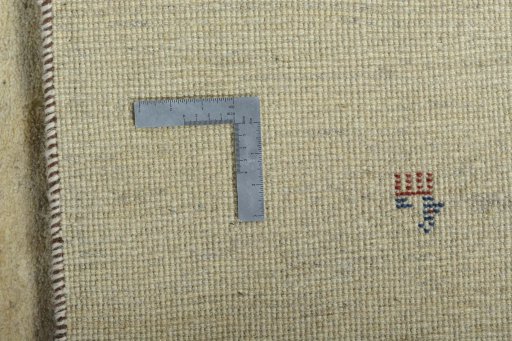 Close-up detail of New Persian Gabbeh rug from Iran / Persia showing Wool weave