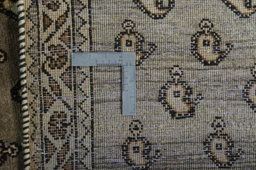 Close-up detail of 2000s Persian Gabbeh rug from Iran / Persia showing Wool weave