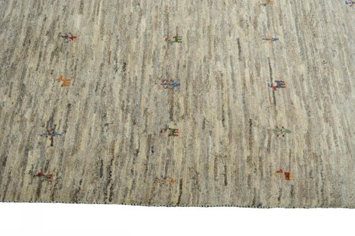Close-up detail of New Persian Gabbeh rug from Iran / Persia showing Wool weave