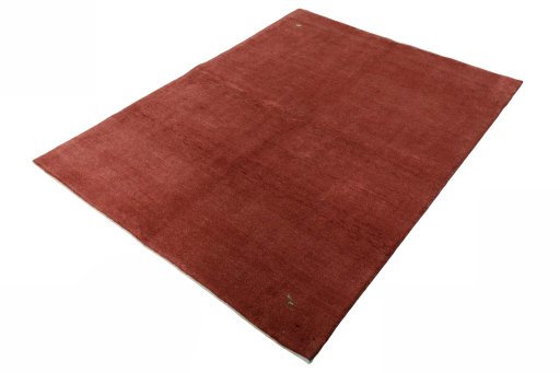 Corner detail of New Persian Gabbeh rug showing border pattern and Wool pile