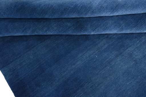 Full view of New Persian Gabbeh rug from Iran / Persia, 245 × 178 cm in Blue tones