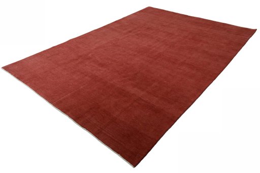 Corner detail of New Persian Gabbeh rug showing border pattern and Wool pile