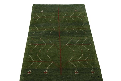 Surface texture of New Persian Gabbeh rug with natural Wool and intricate pattern