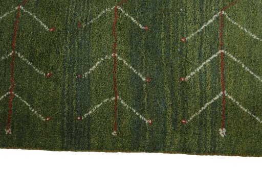 Close-up detail of New Persian Gabbeh rug from Iran / Persia showing Wool weave