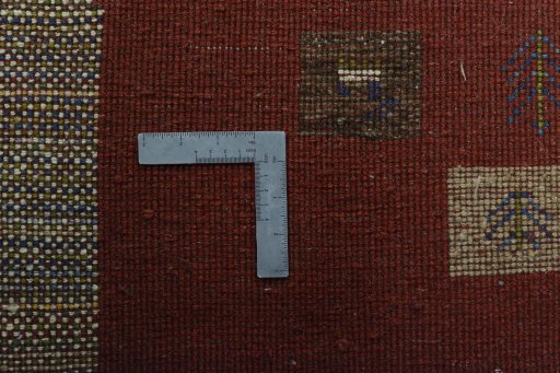 Close-up detail of New Persian Gabbeh rug from Iran / Persia showing Wool weave