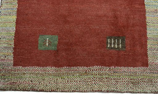 Central medallion detail of New Persian Gabbeh rug from Iran / Persia