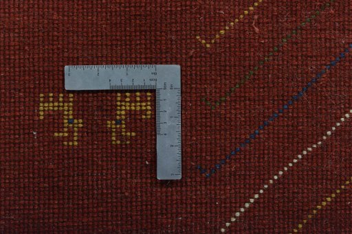 Close-up detail of New Persian Gabbeh rug from Iran / Persia showing Wool weave