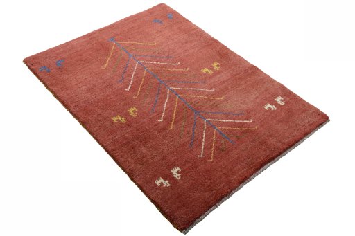 Close-up detail of New Persian Gabbeh rug from Iran / Persia showing Wool weave