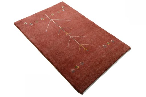 Close-up detail of New Persian Gabbeh rug from Iran / Persia showing Wool weave