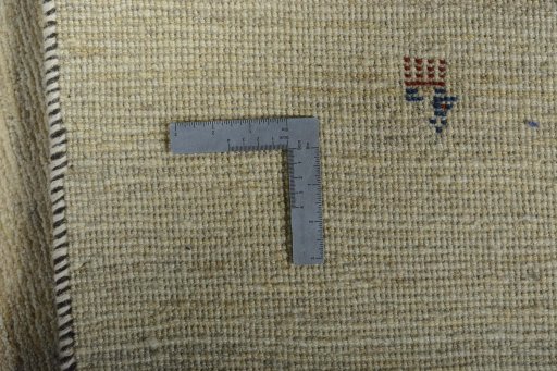 Close-up detail of New Persian Gabbeh rug from Iran / Persia showing Wool weave