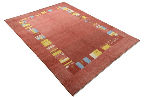 Close-up detail of New Persian Gabbeh rug from Iran / Persia showing Wool weave