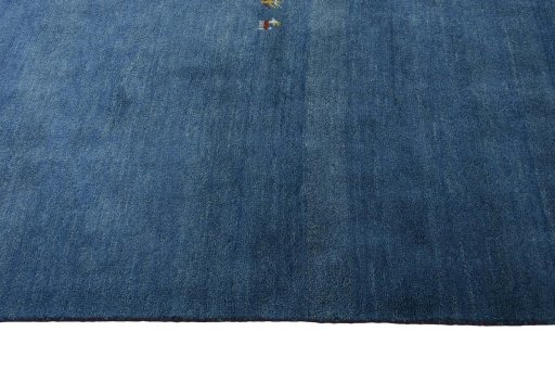 Close-up detail of New Persian Gabbeh rug from Iran / Persia showing Wool weave