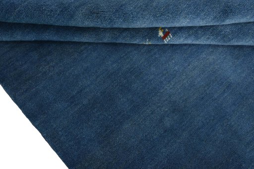 Full view of New Persian Gabbeh rug from Iran / Persia, 201 × 158 cm in Blue tones